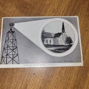 Antique 1908 Missionary Baptist Church Clayton NC Postcard A. Holzman...